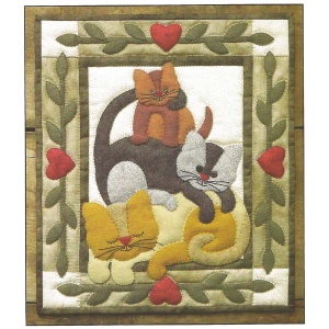 Cat Stack wallhanging quilt kit (13inch x 15inch)